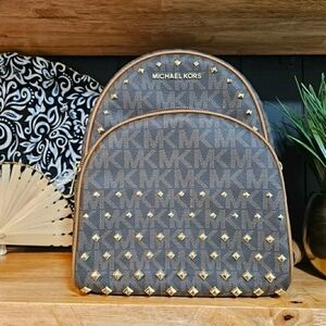 Michael Kors Brown Backpack with Gold Accents